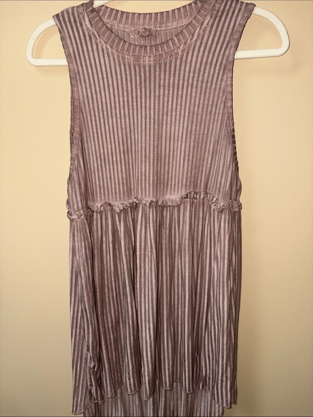 Sleeveless Pleated tank/dress in Taupe